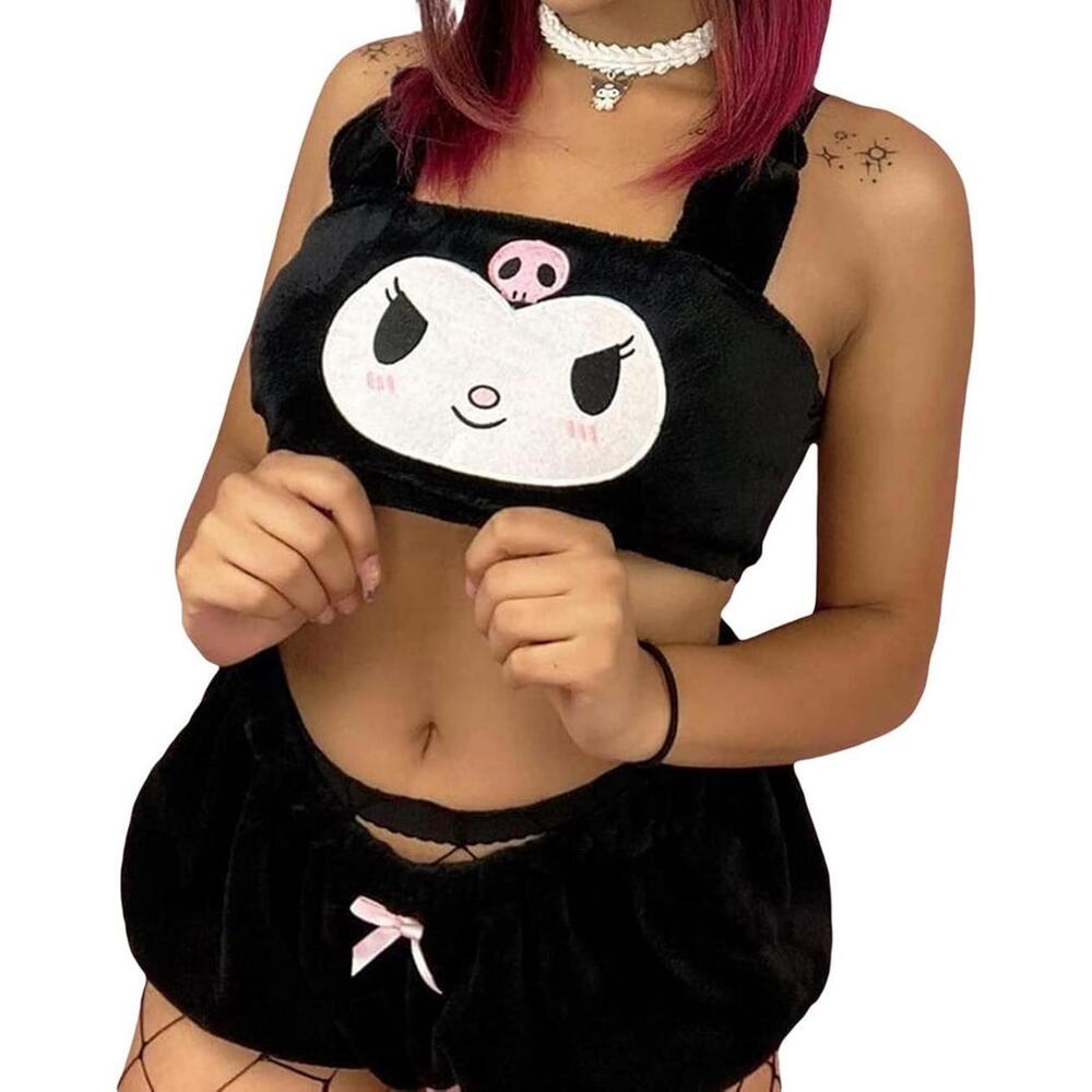 Sanrio Kuromi pajama fuzzy outfit
